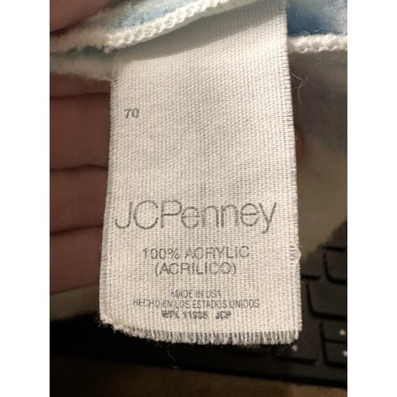 Vtg Baby Security Blanket JC Penney Made In USA 100% Acrylic Pastel Fringed 1980 - Picture 7 of 15